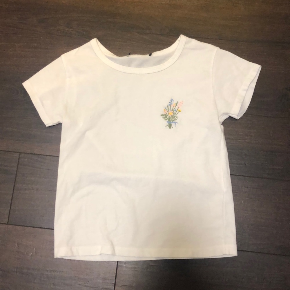 White cotton embroidered t-shirt